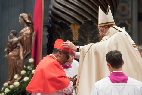 Der Erzbischof von Kuala Lumpur Anthony Soter Fernandez bei der Kardinalsernennung