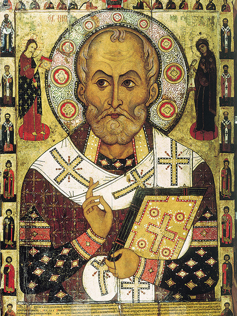 Eine russische Ikone des heiligen Nikolaus von 1924