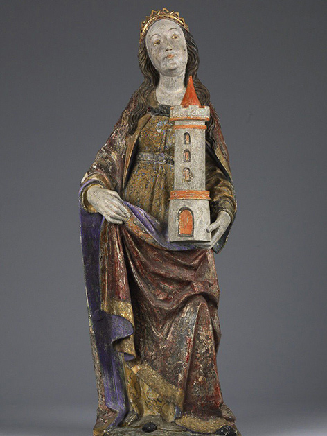 Eine Skulptur der heiligen Barbara aus dem 15. Jahrhundert