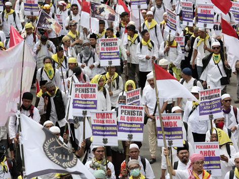 Muslimische Demonstranten in Jakarta