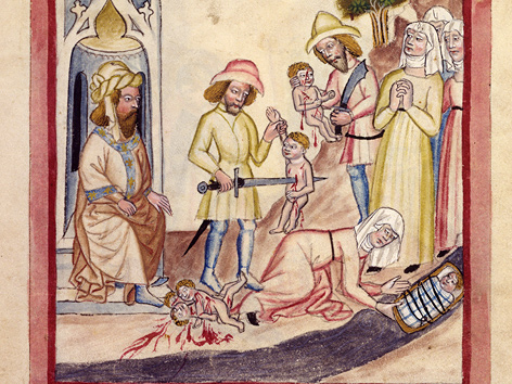 Bethlehemitischer Kindermord, Geschichte des Neuen Testaments (dt., tschech.), Mähren, um 1430