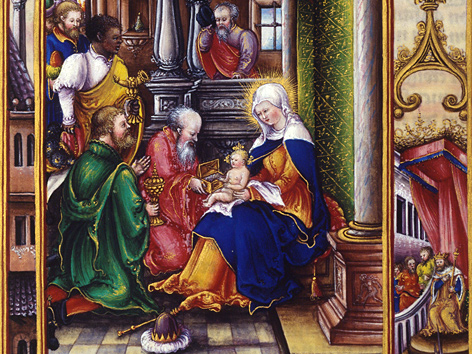 Erscheinung des Herrn; Die Anbetung der Könige. Gebetbuch für Kardinal Albrecht von Brandenburg, Nürnberg (Gabriel Glockendon), 1536/37