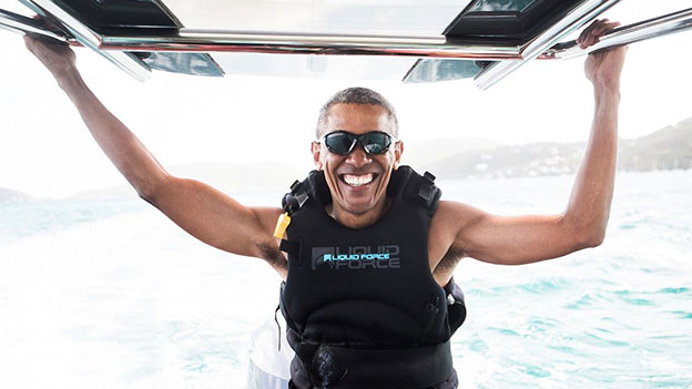 Barack Obama beim Kitesurfen