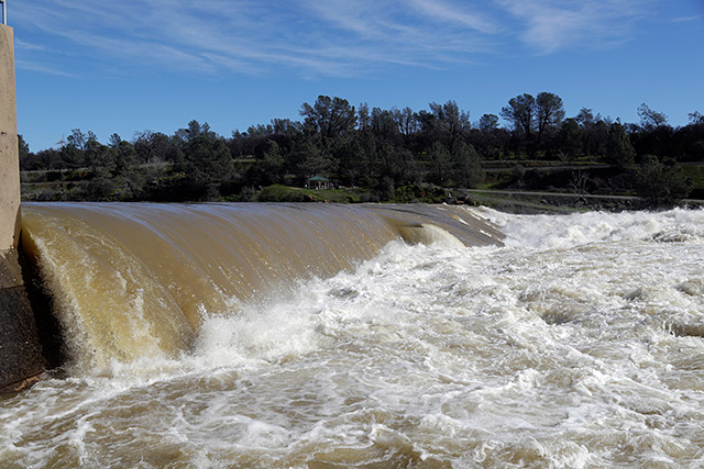 Wasserhöchststand: Der Feather River in Oroville ist derzeit ein reißender Fluss