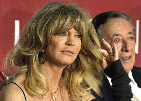 Goldie Hawn und Richard Lugner währender der PK
