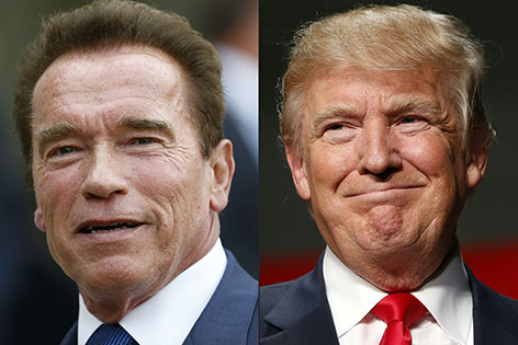 Arnold Schwarzenegger und Donald Trump lachen