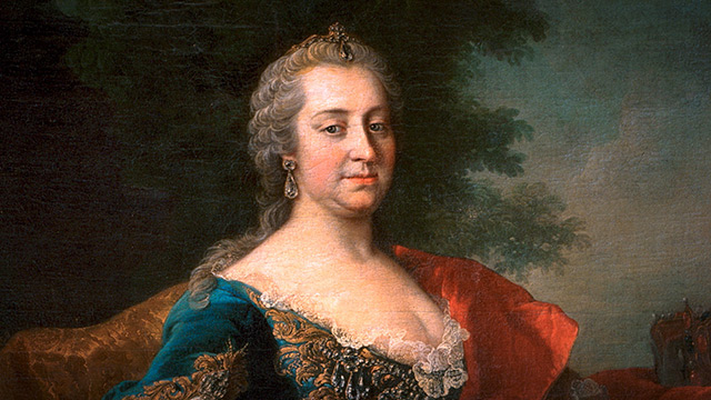 Maria Theresia auf einem historischen Ölgemälde