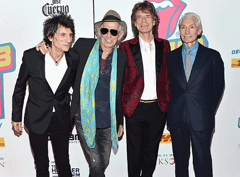 Ronnie Wood, Keith Richards, Mick Jagger und Charlie Watts im November 2016