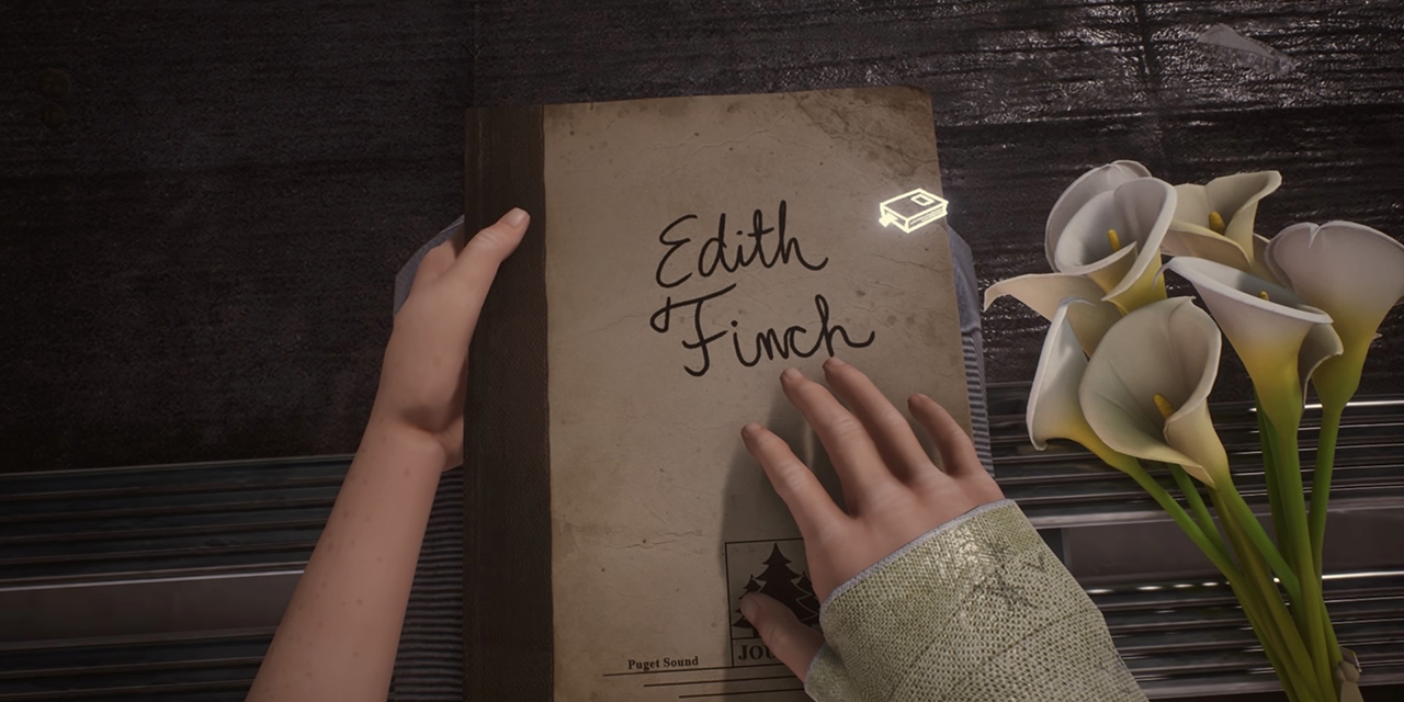 Buch mit Überschrift "Edith Finch"