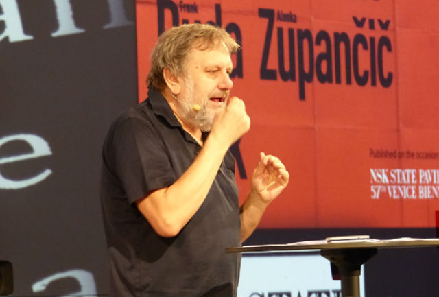 Slavoj Zizek bei seinem Vortrag bei den Wiener Festwochen