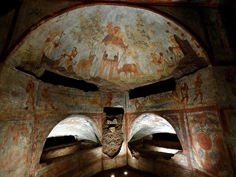 Die renovierten Domitilla-Katakomben in Rom