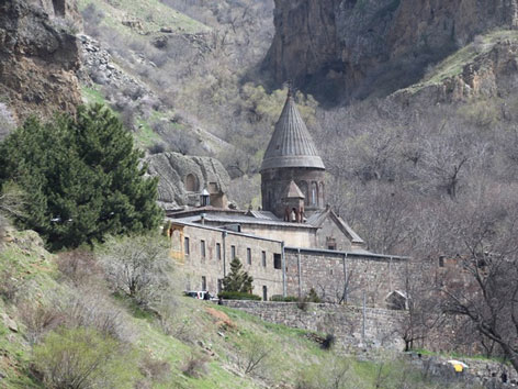 Armenien Geghard-Kloster. Früherer Aufbewahrungsort der Heiligen Lanze
