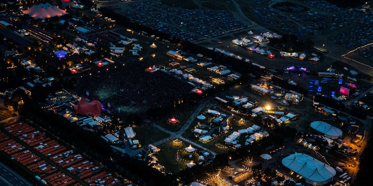 Roskilde Festivalgelände aus der Luft