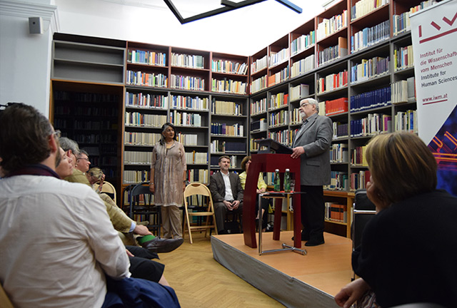 Andrei Plesu bei der Veranstaltung am IWM in Wien