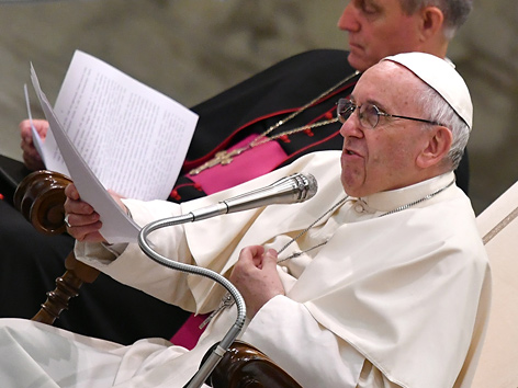 Papst Franziskus in einer Generalaudienz
