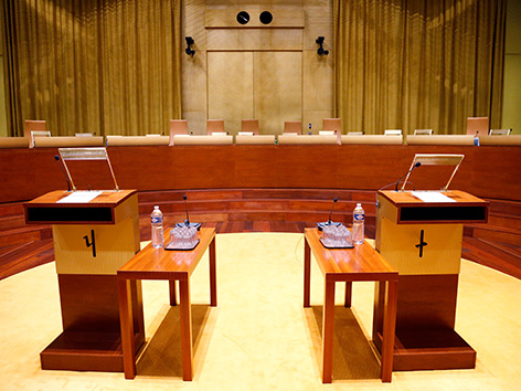 Gerichtssaal im Europäischen Gerichtshof (EuGH)