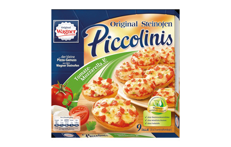 Wagner Piccolinis Tomate-Mozzarella in Verpackung