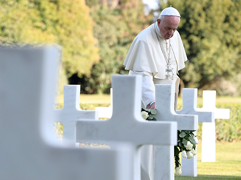 Papst Franziskus auf den US-Soldatenfriedhof in Nettuno