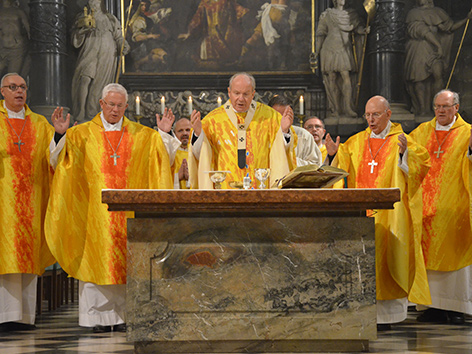 Kardinal Christoph Schönborn und die Bischöfe der Bischofskonferenz bei einem Festgottesdienst im Stephansdom