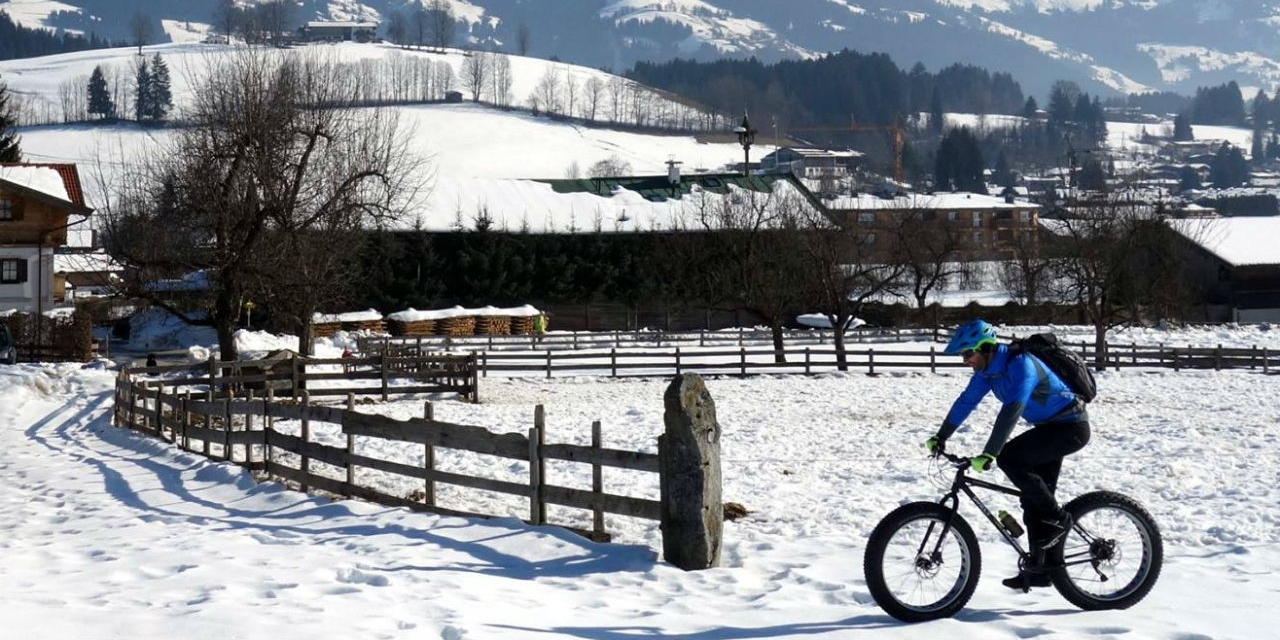 snow and a bike