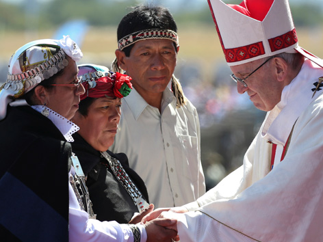 Mapuche bei Papst Franziskus
