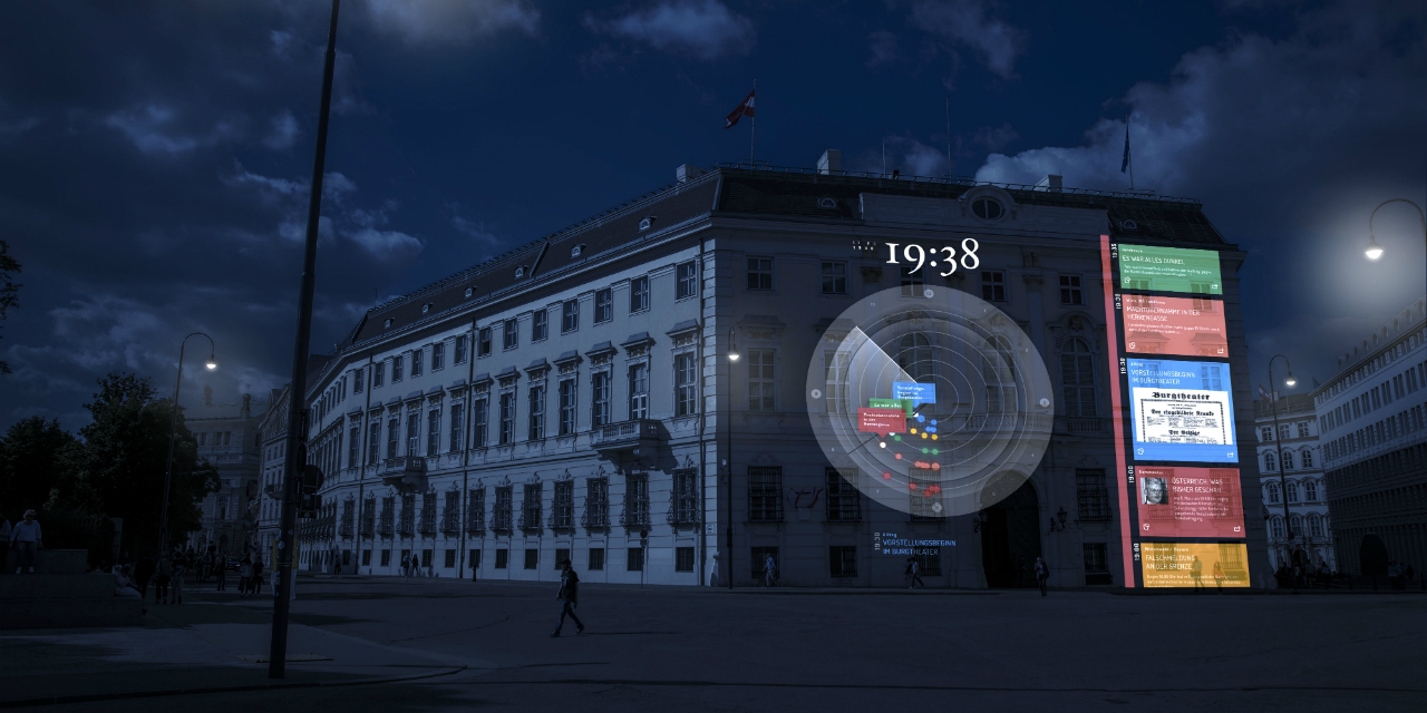 Geplante Projektion auf der Fassade des Bundeskanzleramts