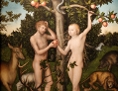 Adam und Eva von Lucas Cranach dem Älteren aus dem Jahr 1526. Standort: Courtauld Institute of Art