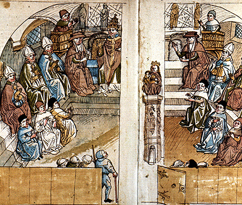 Chronik des Ulrich von Richental: Konzilssitzung im Konstanzer Münster, etwa 1460 bis 1465