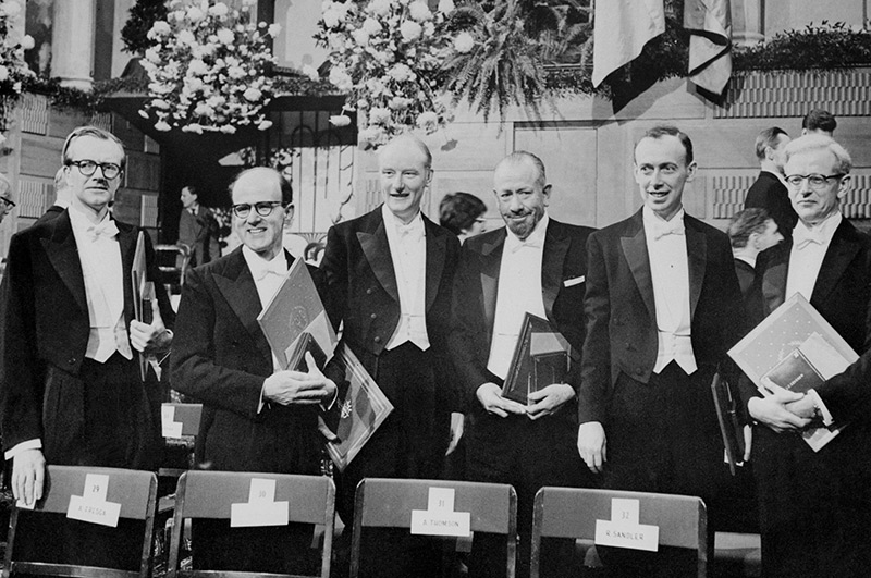 Nobelpreisverleihung 1962 mit James Watson und Francis Crick
