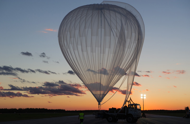 Stratosphärenballon am Boden