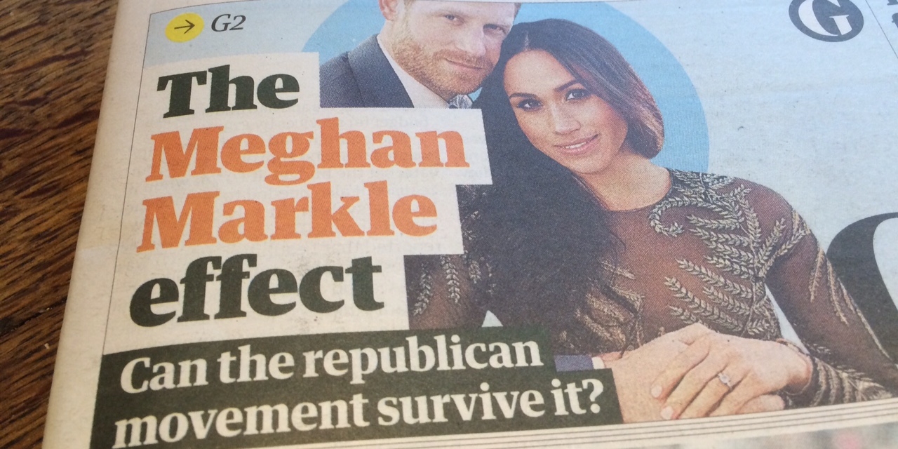 Foto am Titelblatt des Guardian: The Meg & Harry Effect