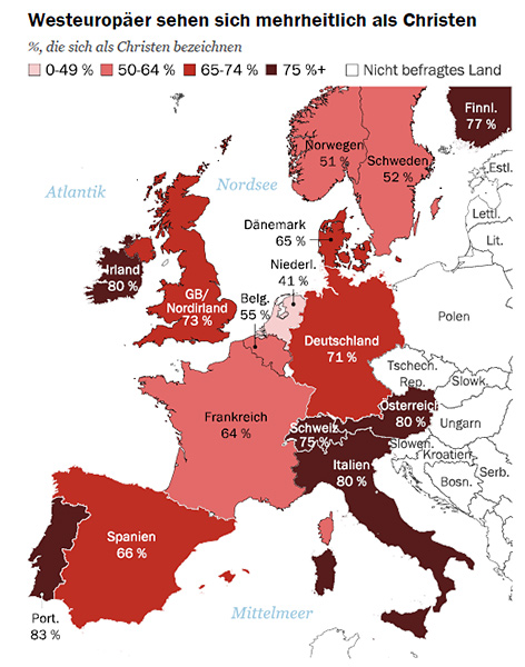 Grafik zum Thema Christen in Westeuropa