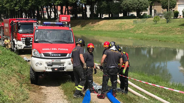 Feuerwehrübung in Norditalien mit Salzburger Beteiligung