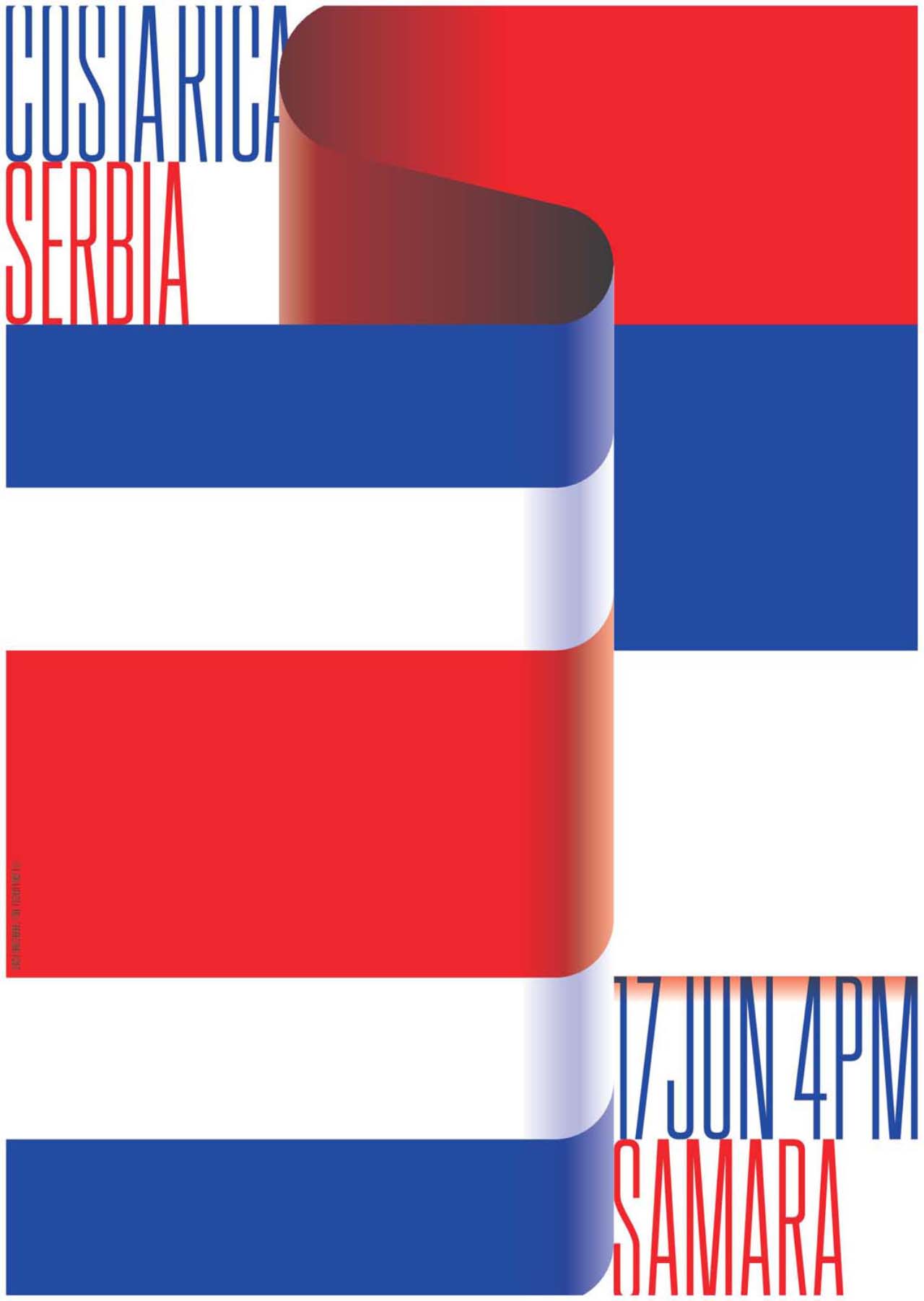 Tschutti Heftli Matchplakat Costa Rica Serbien