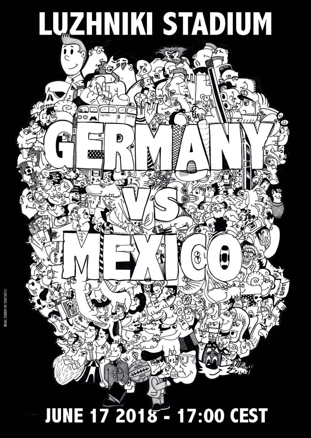 Tschutti Heftli Matchplakat Deutschland Mexiko