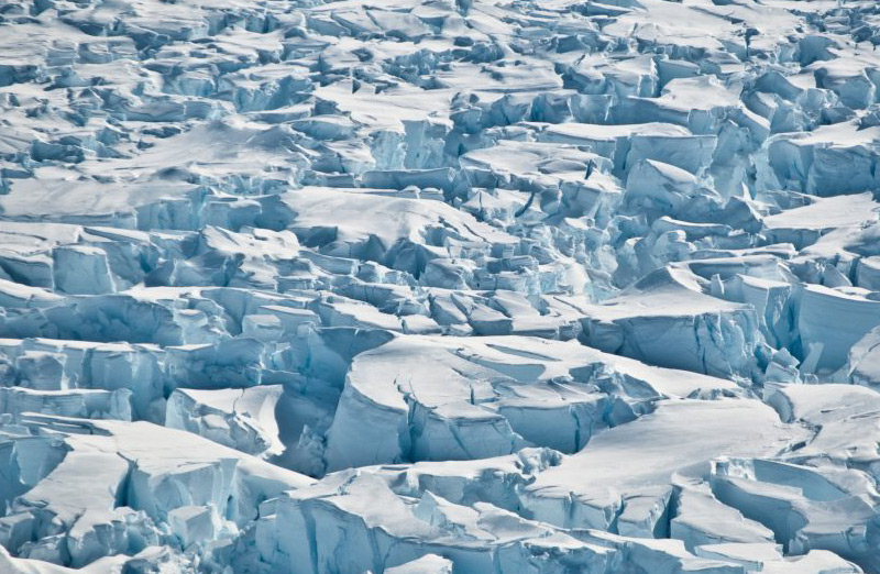 Gletscherspalten in der Antarktis