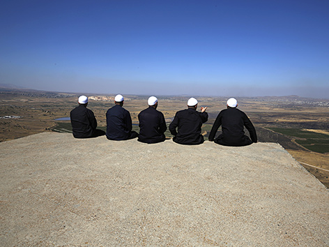 Drusische Männer auf den Golan-Höhen