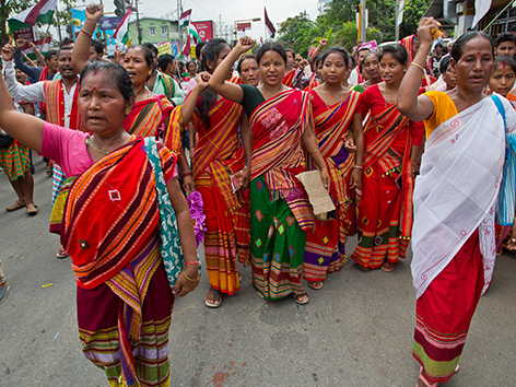 Protestierende Frauen in Indien