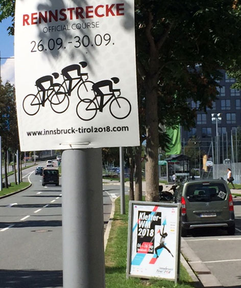 Innsbruck Plakate Kletter-WM und Rad-WM