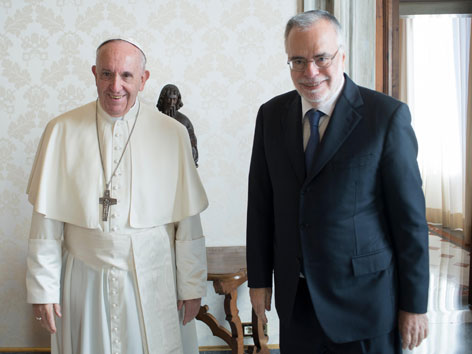Papst Franziskus und der Gründer der katholischen Laienbewegung Sant'Egidio, Andrea Riccardi