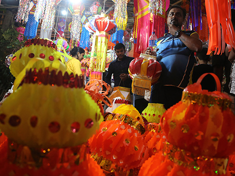 Laternen in Indien vor dem Lichterfest Diwali