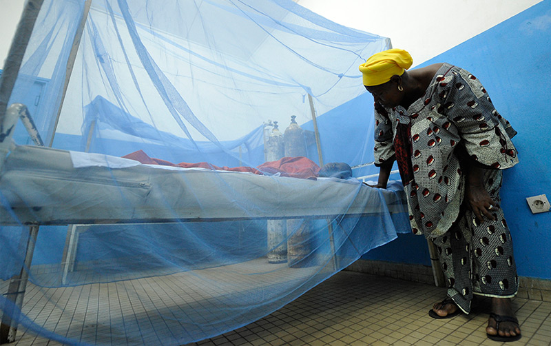 Krankenhaus in Abidja, Elfenbeinküste: Moskitonetze sind die wichtigste Vorbeugungsmaßnahme gegen Malaria