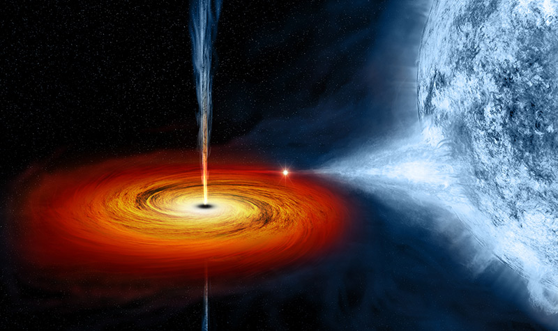 Schwarzes Loch saugt kosmische Materie ein