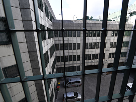 Gefängnis, Justizanstalt Josefstadt in Wien, Blick in den Innenhof