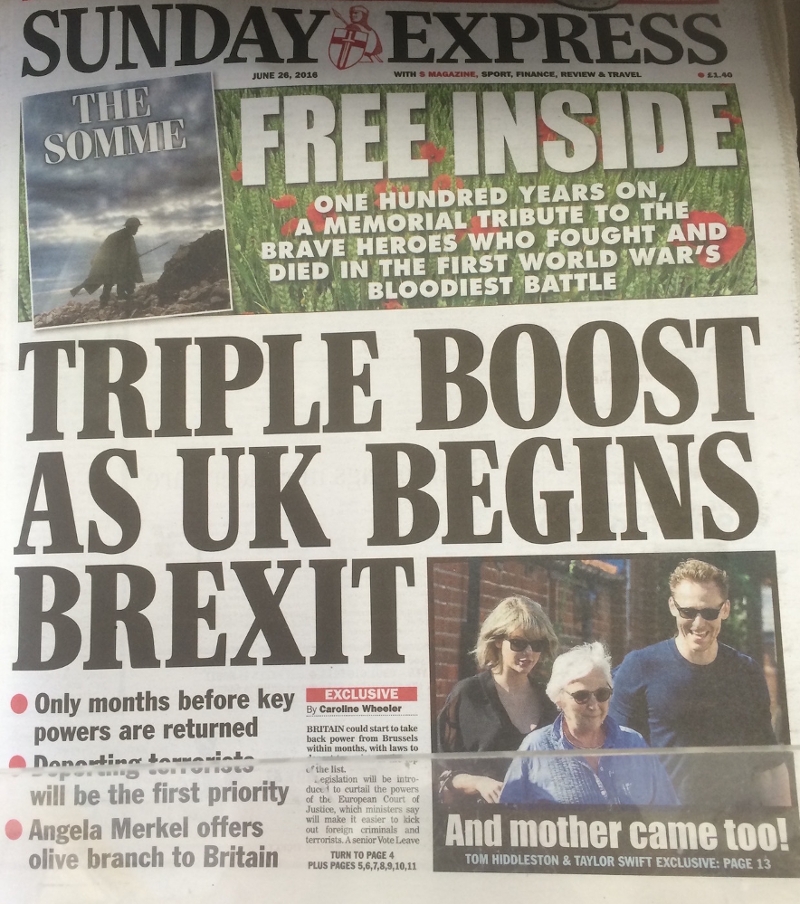 Daily Express "Triple Boost" nach dem Referendum