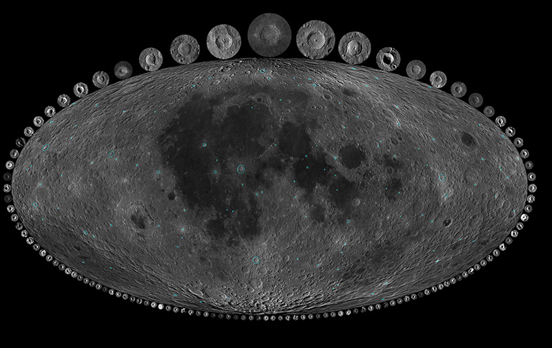 Die untersuchten "jungen" Mondkrater