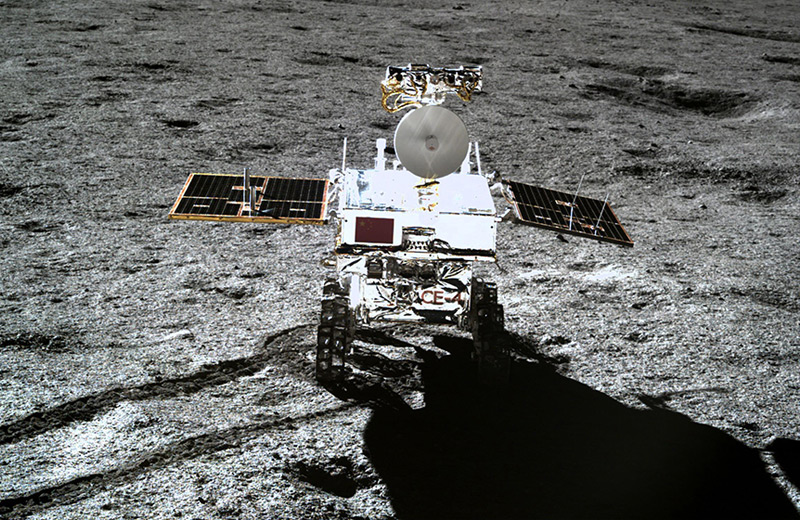 Der chinesische Rover Yutu-2, der mit der Sonde Chang’e 4 am 3. Jänner auf der dunklen Seite des Mondes gelandet ist