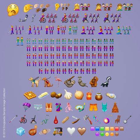 Sammlung aller neuen Emojis 2019