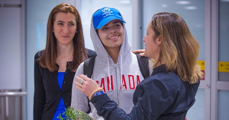Rahaf Mohammel Al-Kunun bei ihrer Ankunft in Kanada