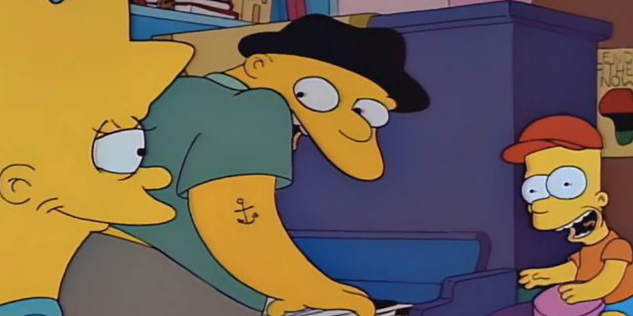Lisa Bart von The Simpsons mit Pianisten